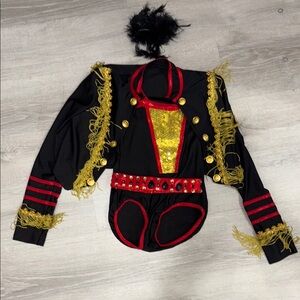 Jazz Dance Kids Circus Ringmaster Costume - Black and Gold